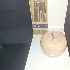 XS SIZED HANDMADE "CREAM/CHAMELEON" PORCELAIN APPLE DECOR